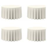4PK 120" ROUND IVORY/PALE YELLOW TABLECLOTHS