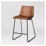24" FAUX LEATHER COUNTER HEIGHT BARSTOOL