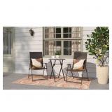 PAIR WOVEN WICKER DINING CHAIRS