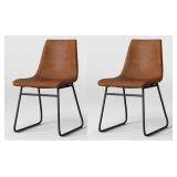 2PK FAUX LEATHER DINING CHAIRS