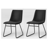 2PK FAUX LEATHER DINING CHAIRS