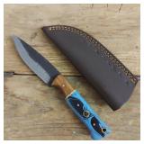 DAMASCUS STEEL FIXED BLADE KNIFE