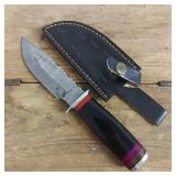 DAMASCUS STEEL FIXED BLADE KNIFE