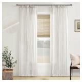 PAIR 50X96 WHITE LINEN CURTAINS