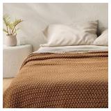 QUEEN CHUNKY KNIT BED BLANKET