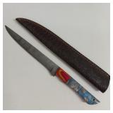 DAMASCUS STEEL FIXED BLADE KNIFE