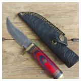 DAMASCUS STEEL FIXED BLADE KNIFE