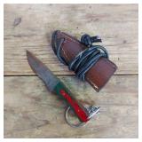 DAMASCUS STEEL KEYCHAIN KNIFE