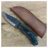 DAMASCUS STEEL FIXED BLADE KNIFE