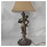 27.5" VINTAGE METAL FIGURAL LAMP
