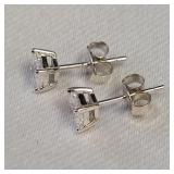 925 STERLING SILVER 8X8MM STUD EARRINGS
