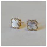STERLING CLOVER STUD EARRINGS