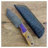 DAMASCUS STEEL FIXED BLADE KNIFE