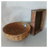VINTAGE PEPSI CRATE & BASKET