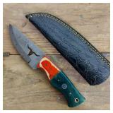 DAMASCUS STEEL FIXED BLADE KNIFE