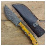 DAMASCUS STEEL FIXED BLADE KNIFE