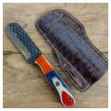 DAMASCUS STEEL FIXED BLADE KNIFE