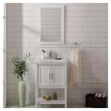 24" FREESTANDING VANITY W/ CERAMIC BASIN
