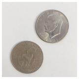 2 - EISENHOWER US DOLLAR COINS