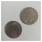 2 - EISENHOWER US DOLLAR COINS