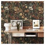 14.2 SQFT PEEL & STICK FLORAL WALLPAPER