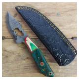 DAMASCUS STEEL FIXED BLADE KNIFE