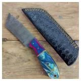 DAMASCUS STEEL FIXED BLADE KNIFE