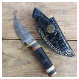 DAMASCUS STEEL FIXED BLADE KNIFE