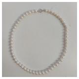 16" PEARL NECKLACE W/ STERLING CLASP