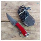 DAMASCUS STEEL KEYCHAIN KNIFE