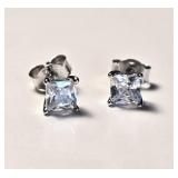 925 STERLING SILVER 6X6MM STUD EARRINGS