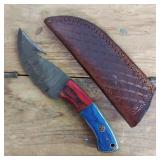 DAMASCUS STEEL FIXED BLADE KNIFE