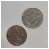 2 - EISENHOWER US DOLLAR COINS