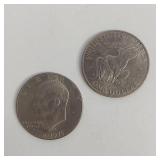 2 - EISENHOWER US DOLLAR COINS
