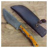 DAMASCUS STEEL FIXED BLADE KNIFE