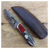 DAMASCUS STEEL FIXED BLADE KNIFE