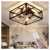 16" LIGHTED CAGED CEILING FAN
