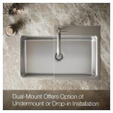 KOHLER 33" TOP OR UNDERMOUNT KITCHEN SINK