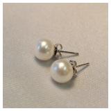 GENUINE PEARL & 925 SILVER EARRINGS