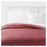 TWIN XL SATIN ROSE PINK QUILT