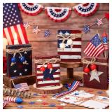 4PC 4TH OF JULY WOODEN TABLETOP DECOR