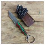 DAMASCUS STEEL KEYCHAIN KNIFE