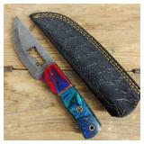 DAMASCUS STEEL FIXED BLADE KNIFE