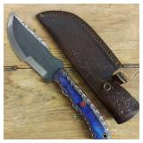 DAMASCUS STEEL FIXED BLADE KNIFE
