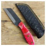 DAMASCUS STEEL FIXED BLADE KNIFE