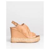 LEATHER PLATFORM WEDGE SHOES SZ 6.5