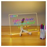 12" X 8" CLEAR LIGHT UP DRY ERASE BOARD