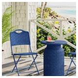 22" WICKER PATIO BISTRO TABLE