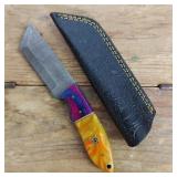 DAMASCUS STEEL FIXED BLADE KNIFE