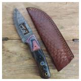 DAMASCUS STEEL FIXED BLADE KNIFE
